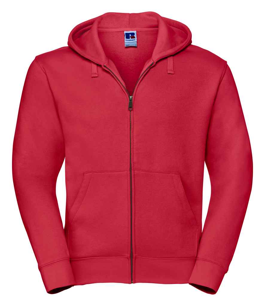 Russell Authentic Zip Hooded Sweatshirt in Classic Red by Russell — Custom branded clothing by Print Press, featuring premium embroidery produced in our specialist print lab in the UK.