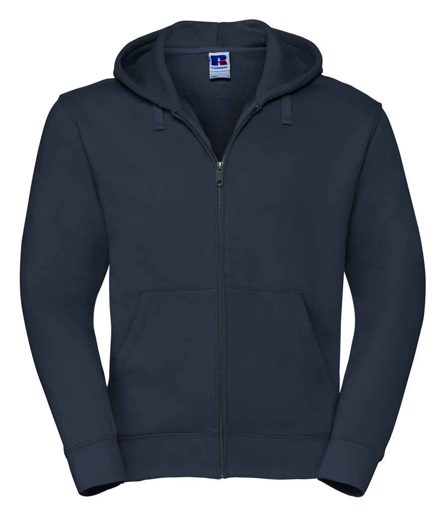 Russell Authentic Zip Hooded Sweatshirt in French Navy by Russell — Custom branded clothing by Print Press, featuring premium embroidery produced in our specialist print lab in the UK.