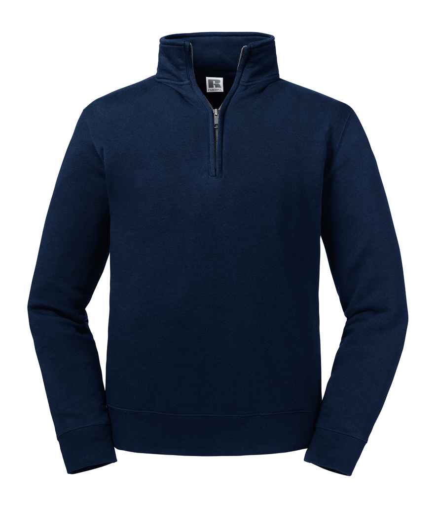 Russell Authentic Zip Neck Sweatshirt in by Russell — Custom branded clothing by Print Press, featuring premium embroidery produced in our specialist print lab in the UK.