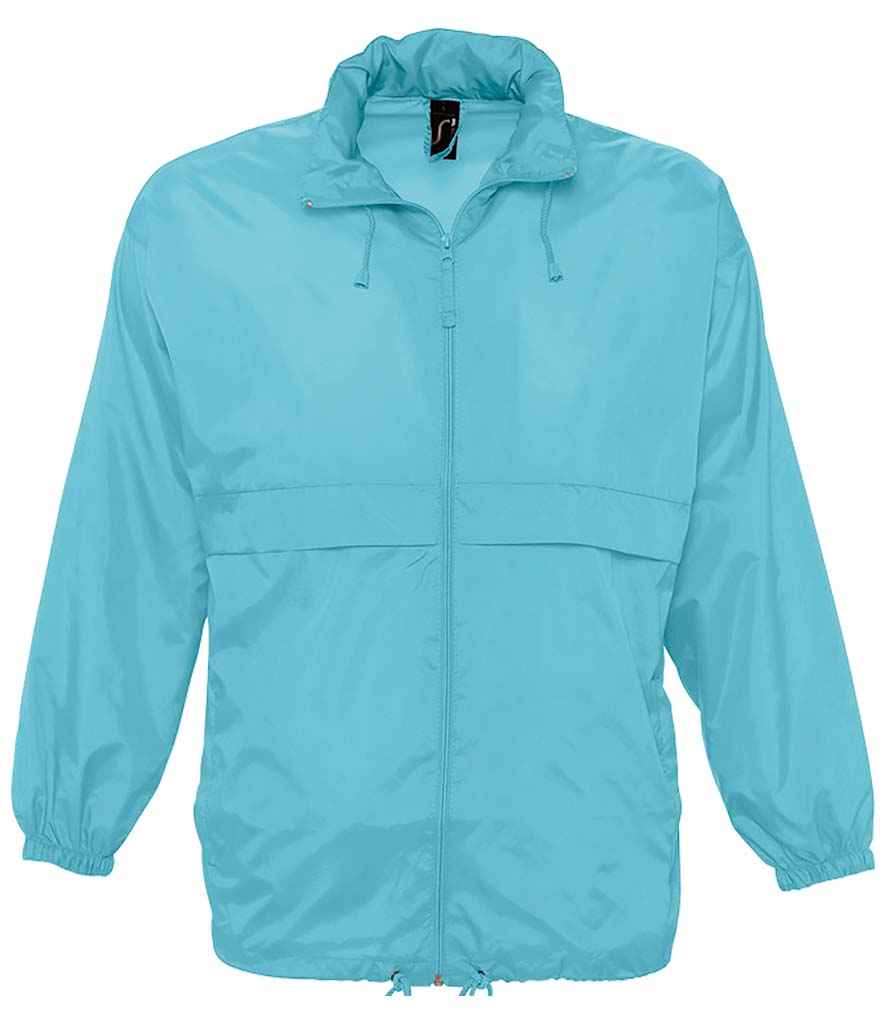SOL'S Unisex Surf Windbreaker Jacket in Atoll Blue by SOL'S — Custom branded clothing by Print Press, featuring premium embroidery produced in our specialist print lab in the UK.