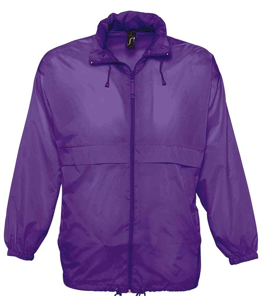 SOL'S Unisex Surf Windbreaker Jacket in Dark Purple by SOL'S — Custom branded clothing by Print Press, featuring premium embroidery produced in our specialist print lab in the UK.