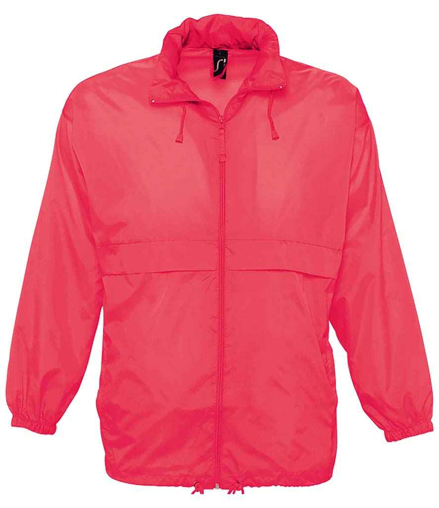 SOL'S Unisex Surf Windbreaker Jacket in Neon Coral by SOL'S — Custom branded clothing by Print Press, featuring premium embroidery produced in our specialist print lab in the UK.