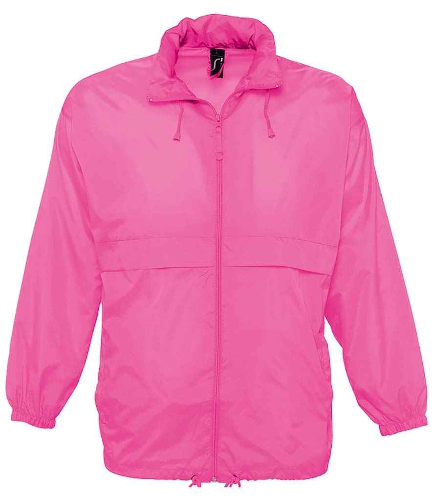 SOL'S Unisex Surf Windbreaker Jacket in Neon Pink by SOL'S — Custom branded clothing by Print Press, featuring premium embroidery produced in our specialist print lab in the UK.