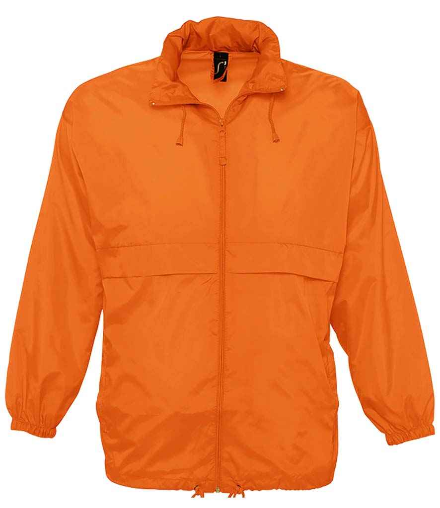 SOL'S Unisex Surf Windbreaker Jacket in Orange by SOL'S — Custom branded clothing by Print Press, featuring premium embroidery produced in our specialist print lab in the UK.