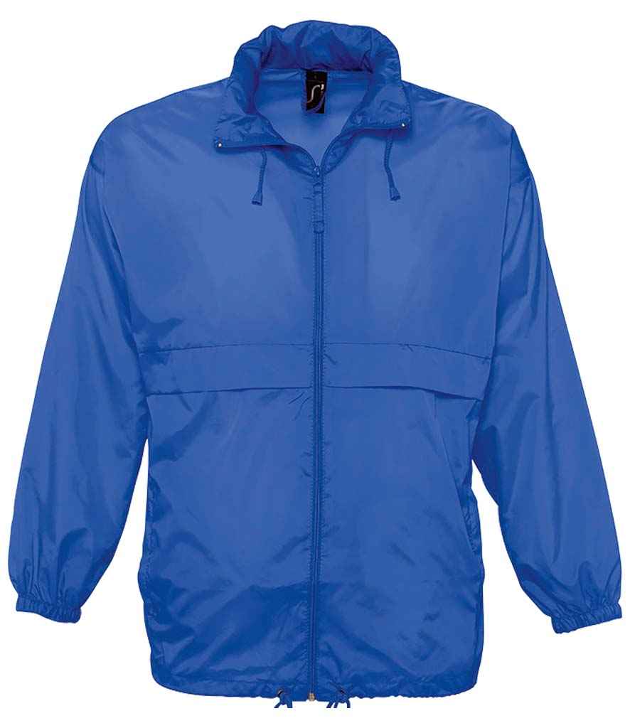 SOL'S Unisex Surf Windbreaker Jacket in Royal Blue by SOL'S — Custom branded clothing by Print Press, featuring premium embroidery produced in our specialist print lab in the UK.