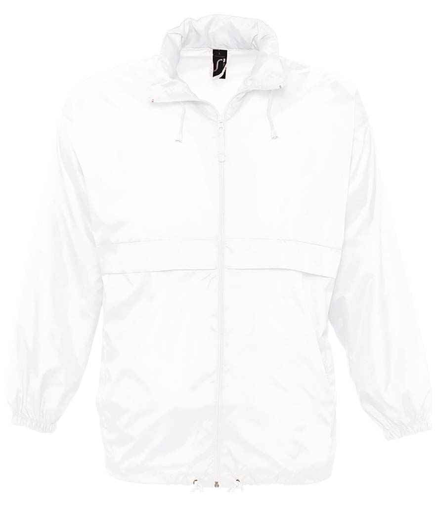 SOL'S Unisex Surf Windbreaker Jacket in White by SOL'S — Custom branded clothing by Print Press, featuring premium embroidery produced in our specialist print lab in the UK.