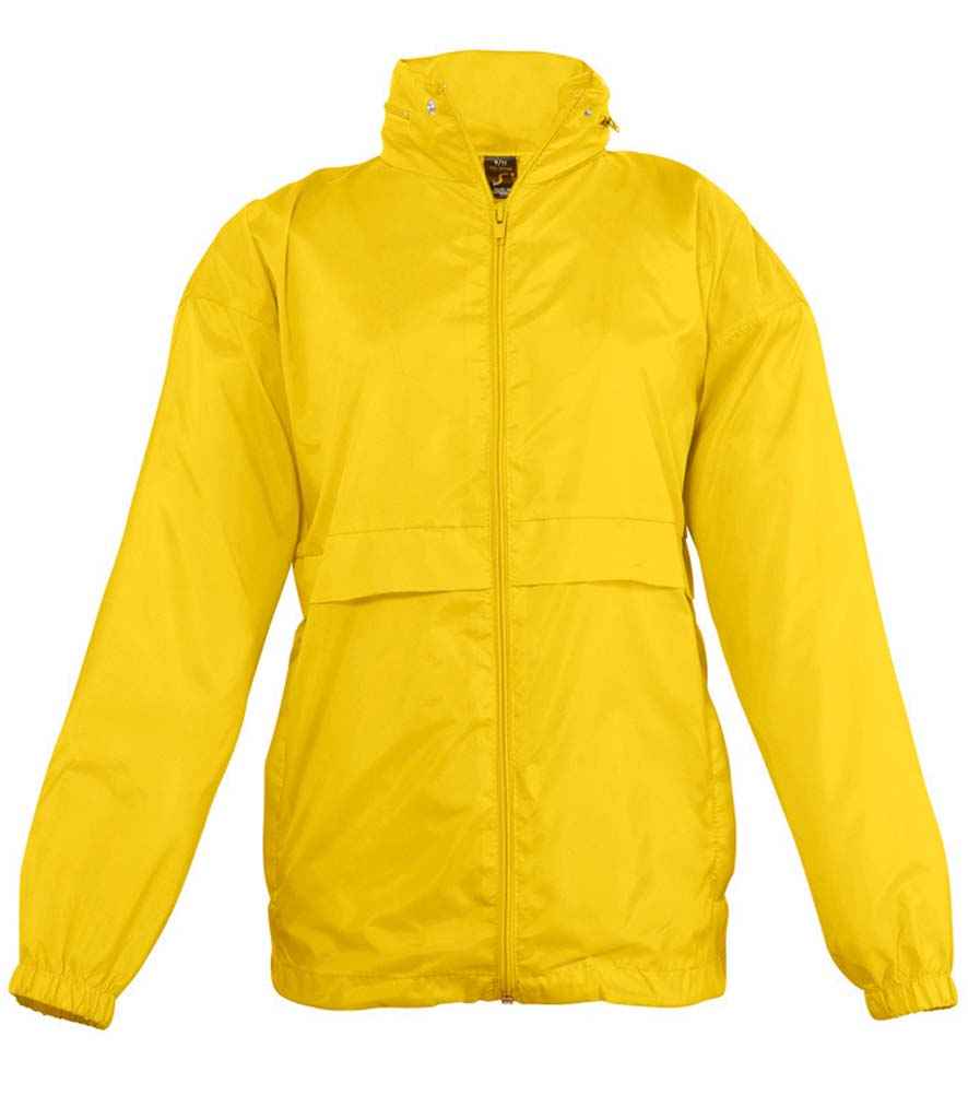 SOL'S Kids Surf Windbreaker Jacket in Gold by SOL'S — Custom branded clothing by Print Press, featuring premium embroidery produced in our specialist print lab in the UK.