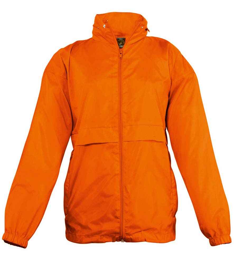 SOL'S Kids Surf Windbreaker Jacket in Orange by SOL'S — Custom branded clothing by Print Press, featuring premium embroidery produced in our specialist print lab in the UK.