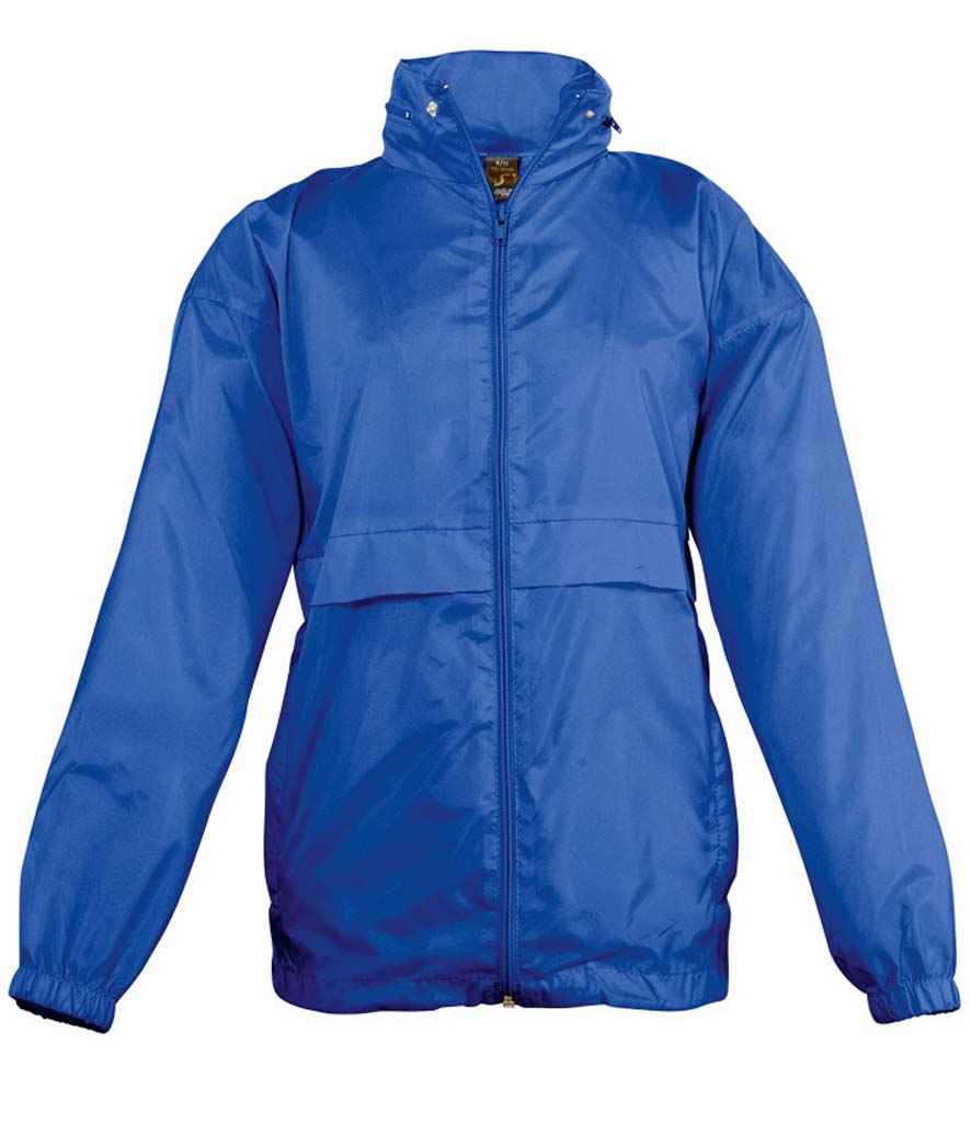 SOL'S Kids Surf Windbreaker Jacket in Royal Blue by SOL'S — Custom branded clothing by Print Press, featuring premium embroidery produced in our specialist print lab in the UK.