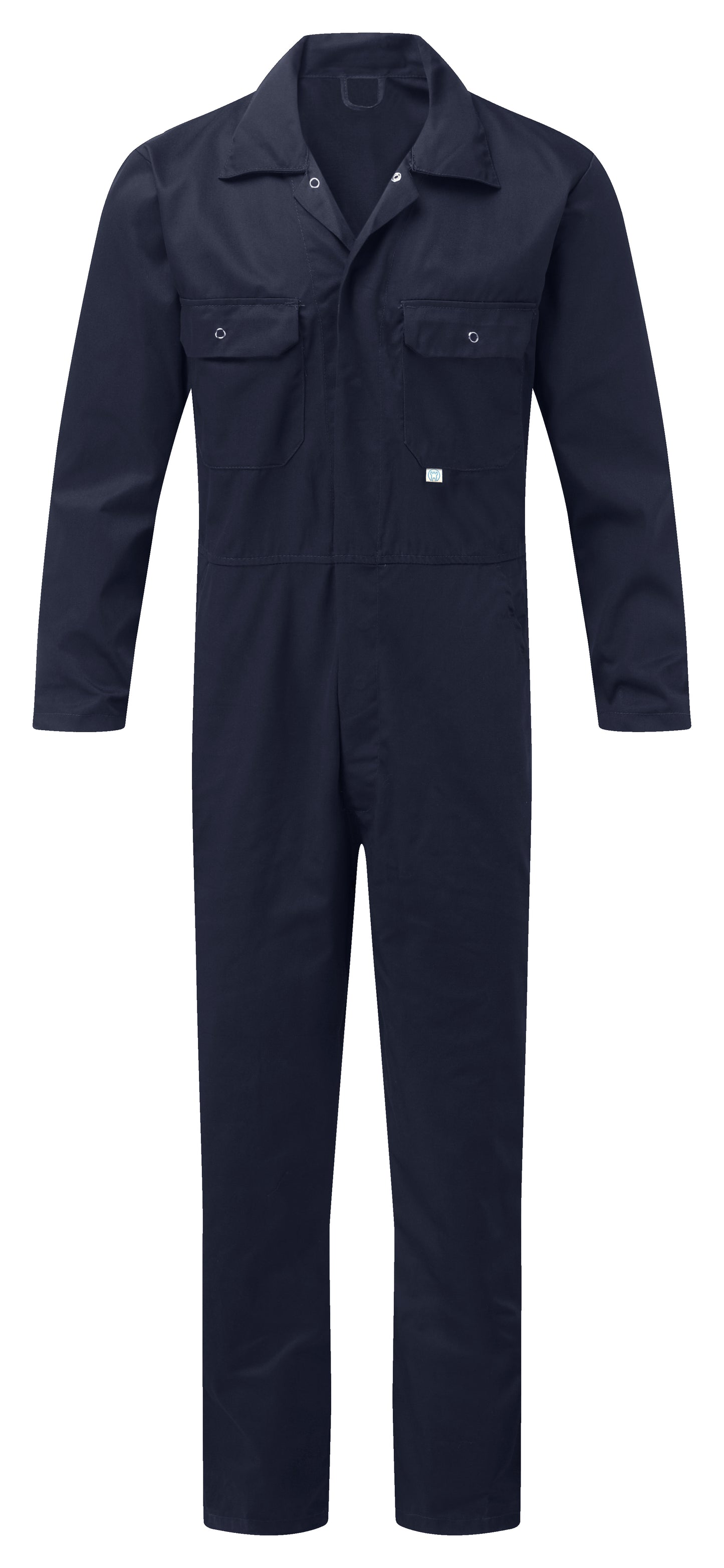 Fort Stud Front Coverall in NAVY BLUE by FORT — Custom branded clothing by Print Press, featuring premium embroidery produced in our specialist print lab in the UK.