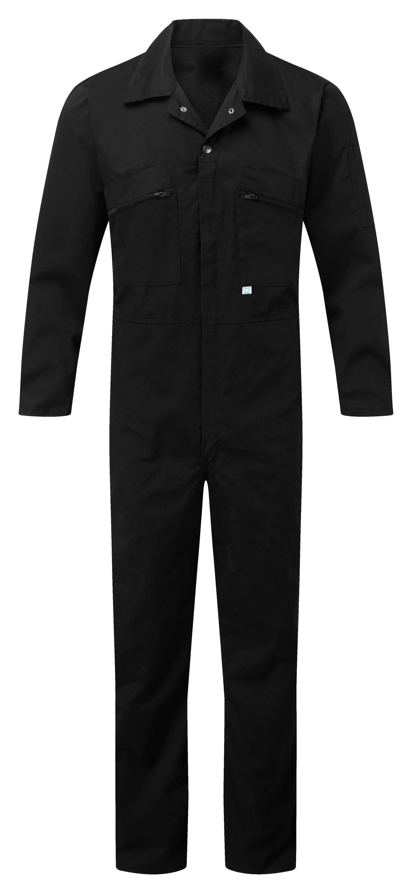 Fort Zip Front Coverall in BLACK by FORT — Custom branded clothing by Print Press, featuring premium embroidery produced in our specialist print lab in the UK.