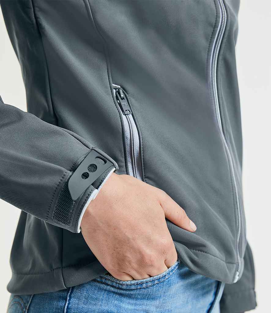 Russell Ladies Bionic Soft Shell Jacket in by Russell — Custom branded clothing by Print Press, featuring premium embroidery produced in our specialist print lab in the UK.