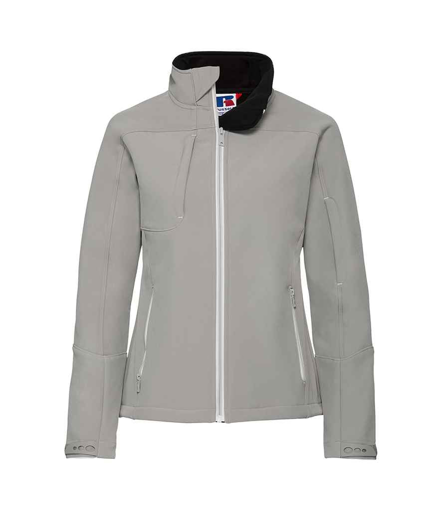 Russell Ladies Bionic Soft Shell Jacket in Stone by Russell — Custom branded clothing by Print Press, featuring premium embroidery produced in our specialist print lab in the UK.