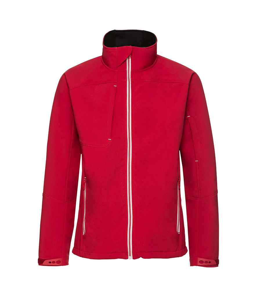 Russell Bionic Soft Shell Jacket in Classic Red by Russell — Custom branded clothing by Print Press, featuring premium embroidery produced in our specialist print lab in the UK.