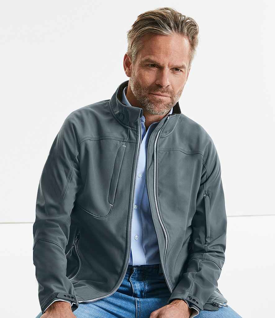 Russell Bionic Soft Shell Jacket in by Russell — Custom branded clothing by Print Press, featuring premium embroidery produced in our specialist print lab in the UK.