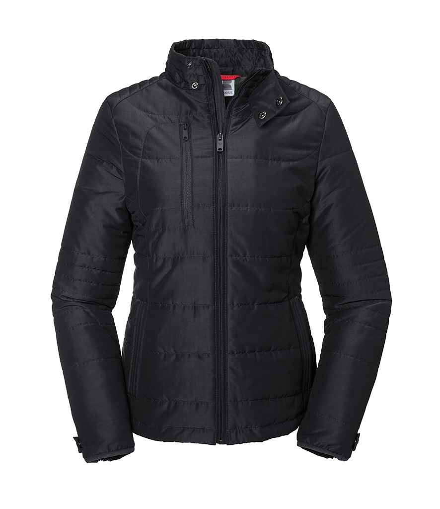 Russell Ladies Cross Padded Jacket in by Russell — Custom branded clothing by Print Press, featuring premium embroidery produced in our specialist print lab in the UK.