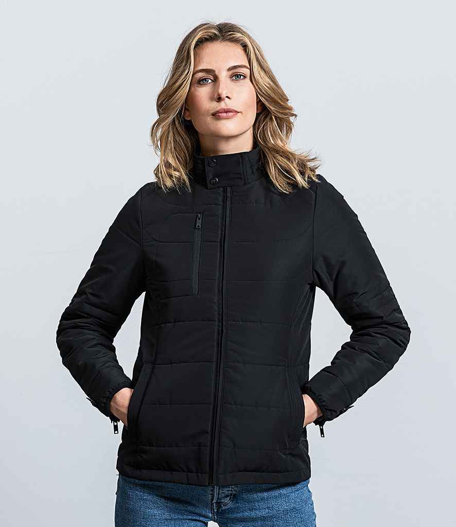 Russell Ladies Cross Padded Jacket in by Russell — Custom branded clothing by Print Press, featuring premium embroidery produced in our specialist print lab in the UK.