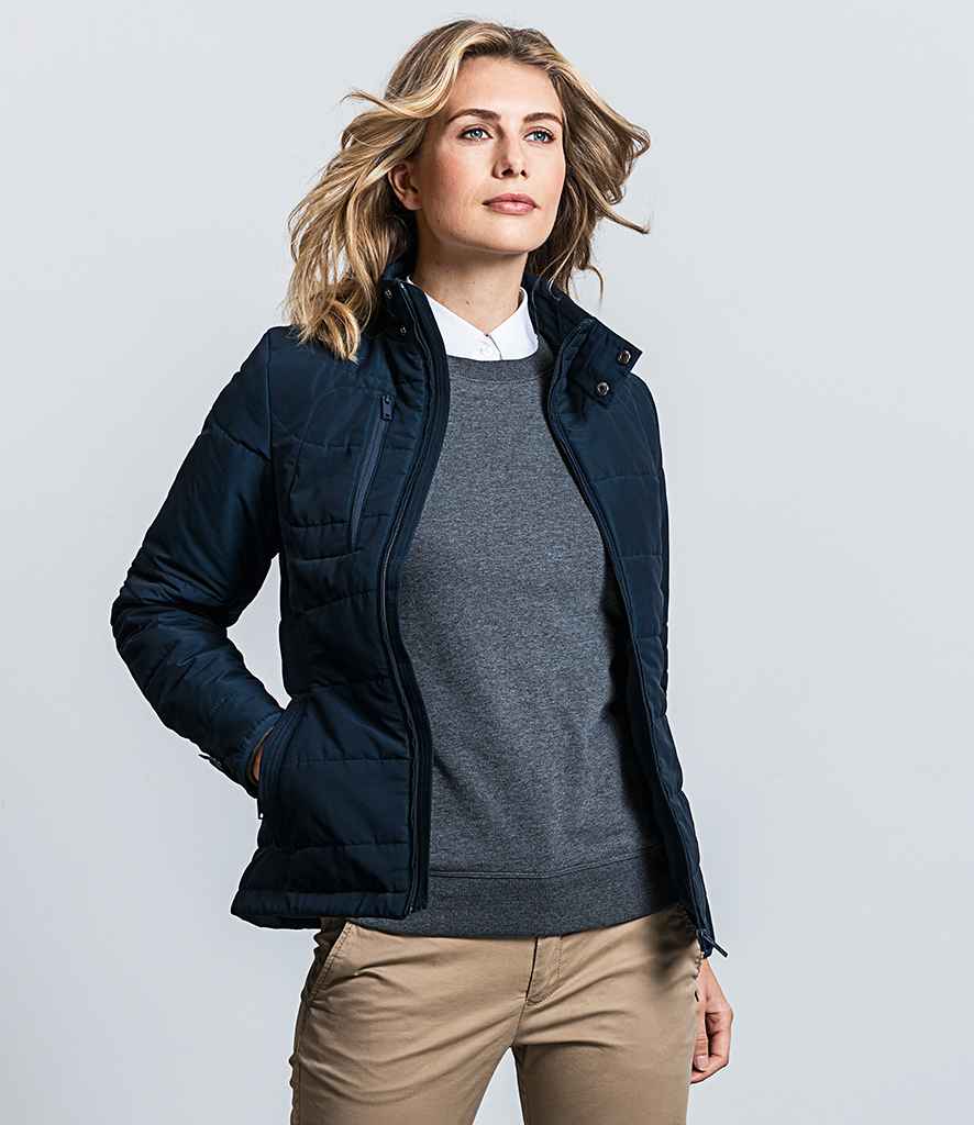 Russell Ladies Cross Padded Jacket in by Russell — Custom branded clothing by Print Press, featuring premium embroidery produced in our specialist print lab in the UK.