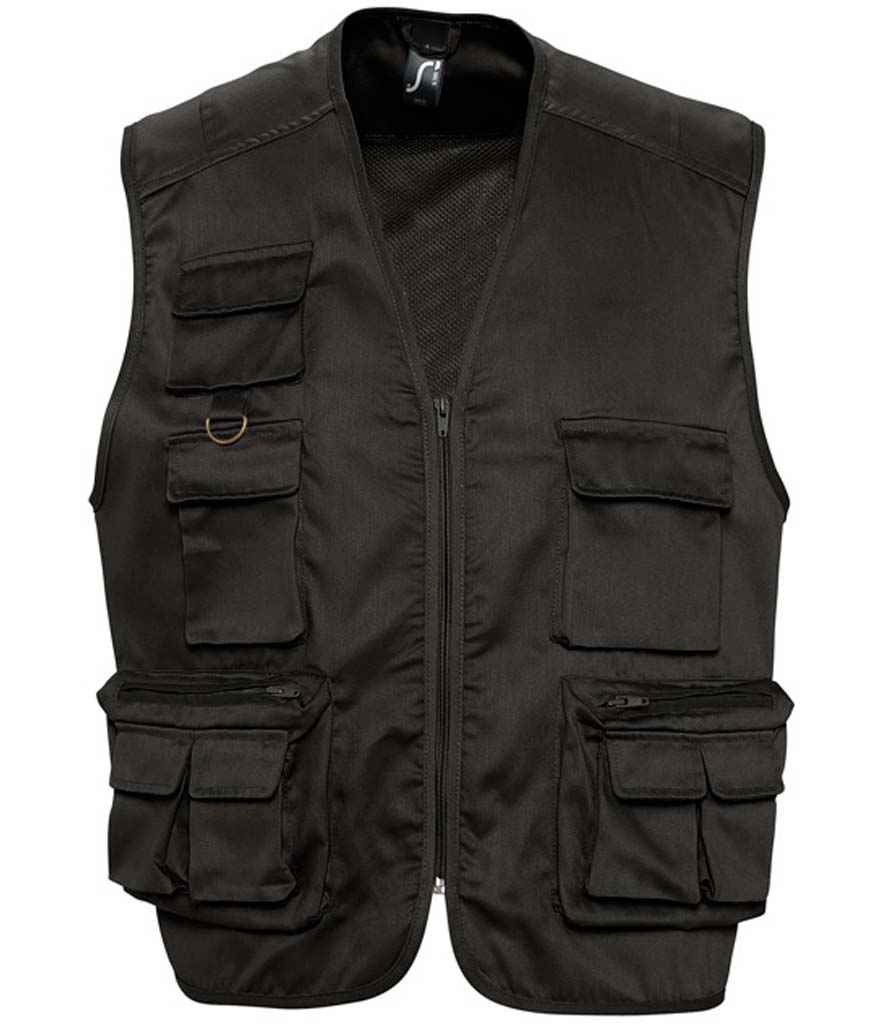 SOL'S Wild Waistcoat in Black by SOL'S — Custom branded clothing by Print Press, featuring premium embroidery produced in our specialist print lab in the UK.