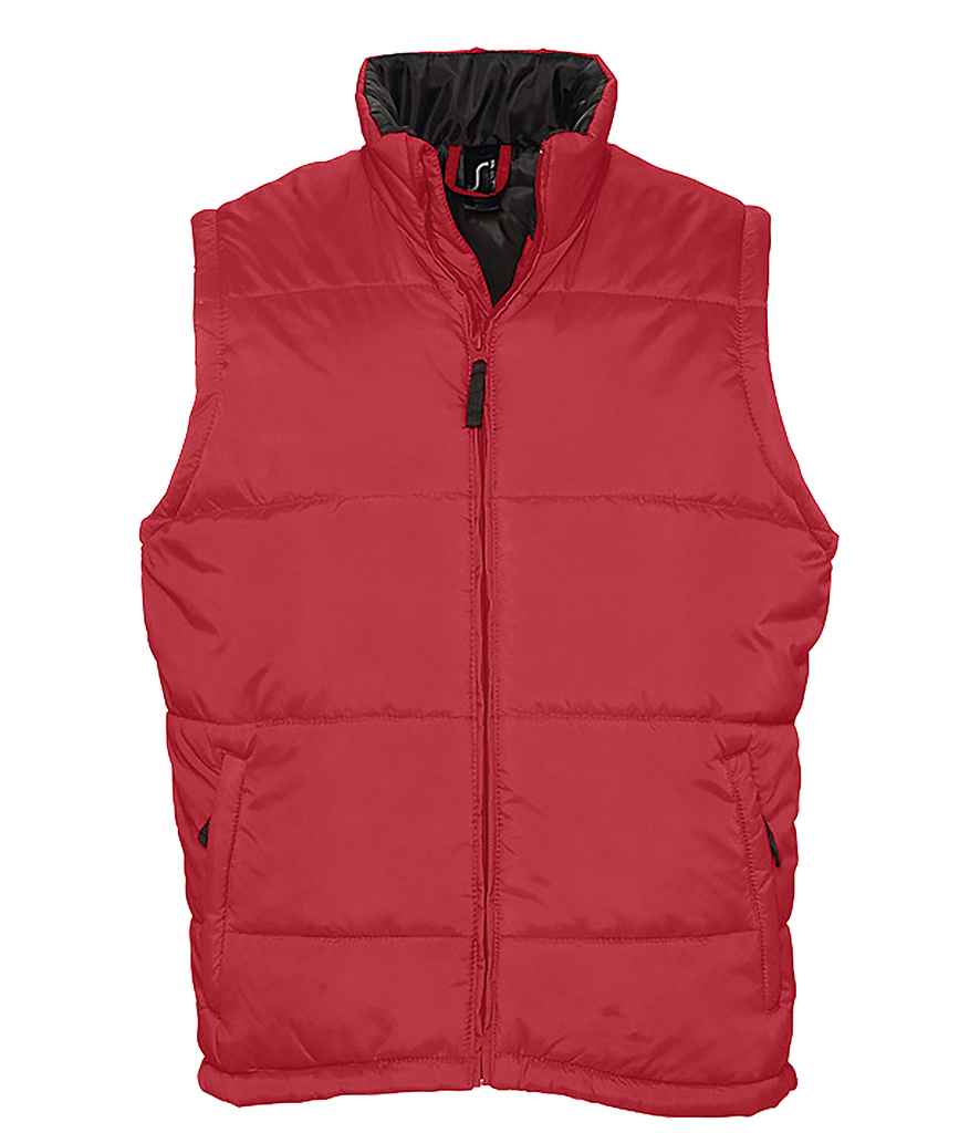 SOL'S Unisex Warm Bodywarmer in Red by SOL'S — Custom branded clothing by Print Press, featuring premium embroidery produced in our specialist print lab in the UK.