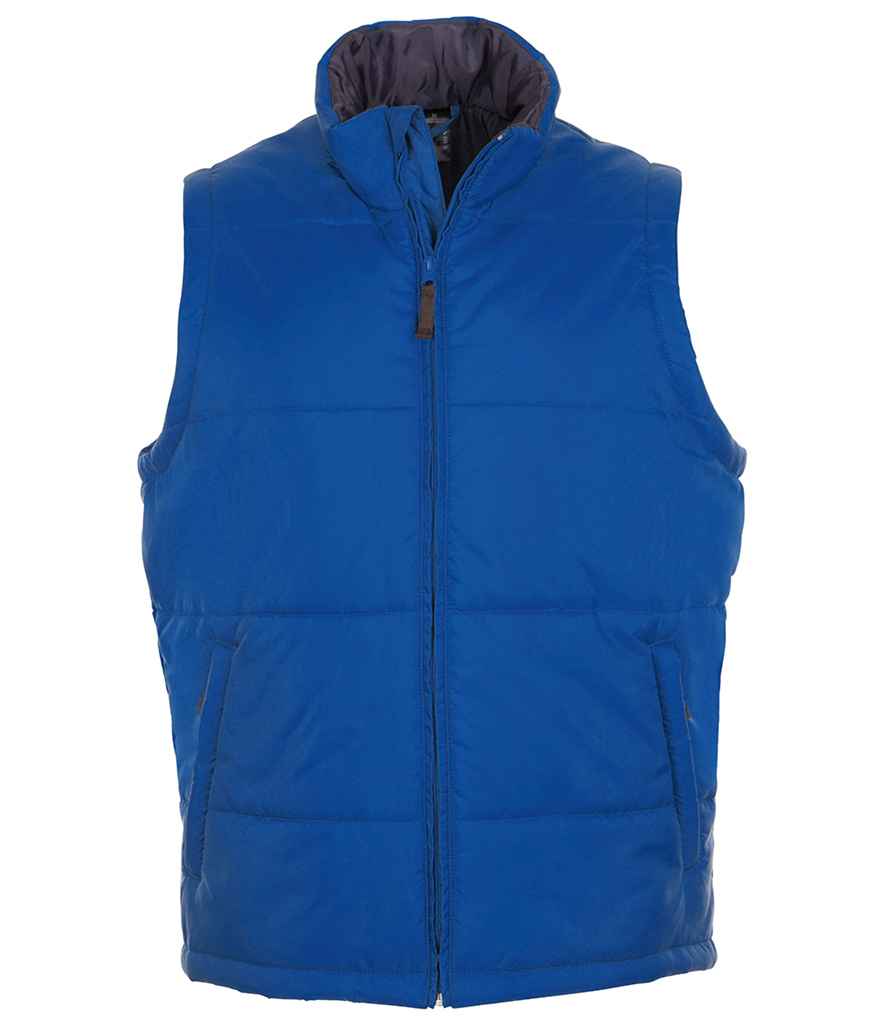 SOL'S Unisex Warm Bodywarmer in Royal Blue by SOL'S — Custom branded clothing by Print Press, featuring premium embroidery produced in our specialist print lab in the UK.