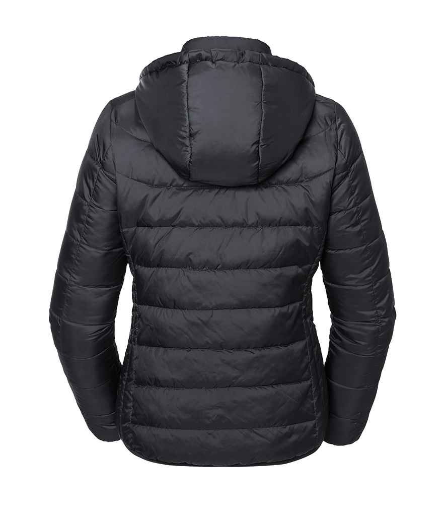 Russell Ladies Hooded Nano Padded Jacket in by Russell — Custom branded clothing by Print Press, featuring premium embroidery produced in our specialist print lab in the UK.