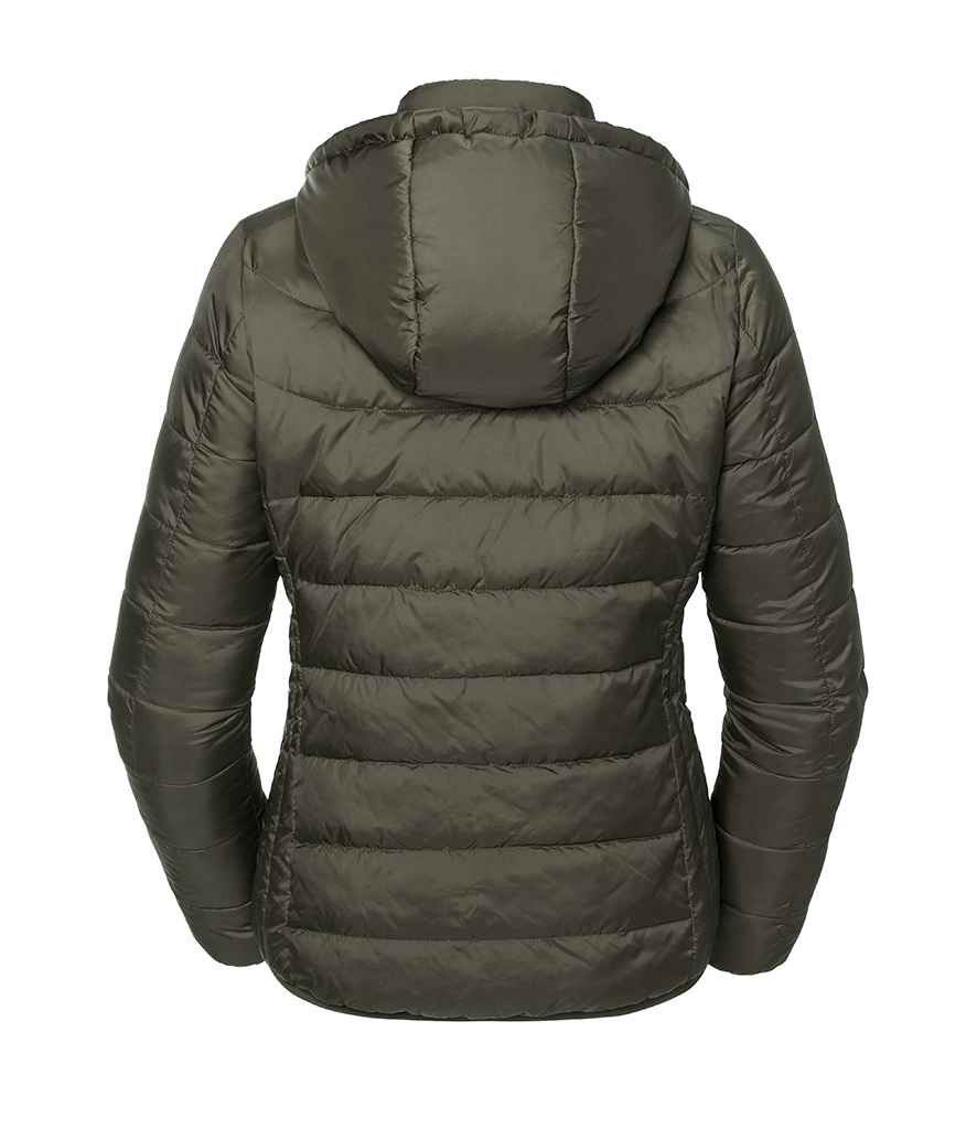 Russell Ladies Hooded Nano Padded Jacket in by Russell — Custom branded clothing by Print Press, featuring premium embroidery produced in our specialist print lab in the UK.