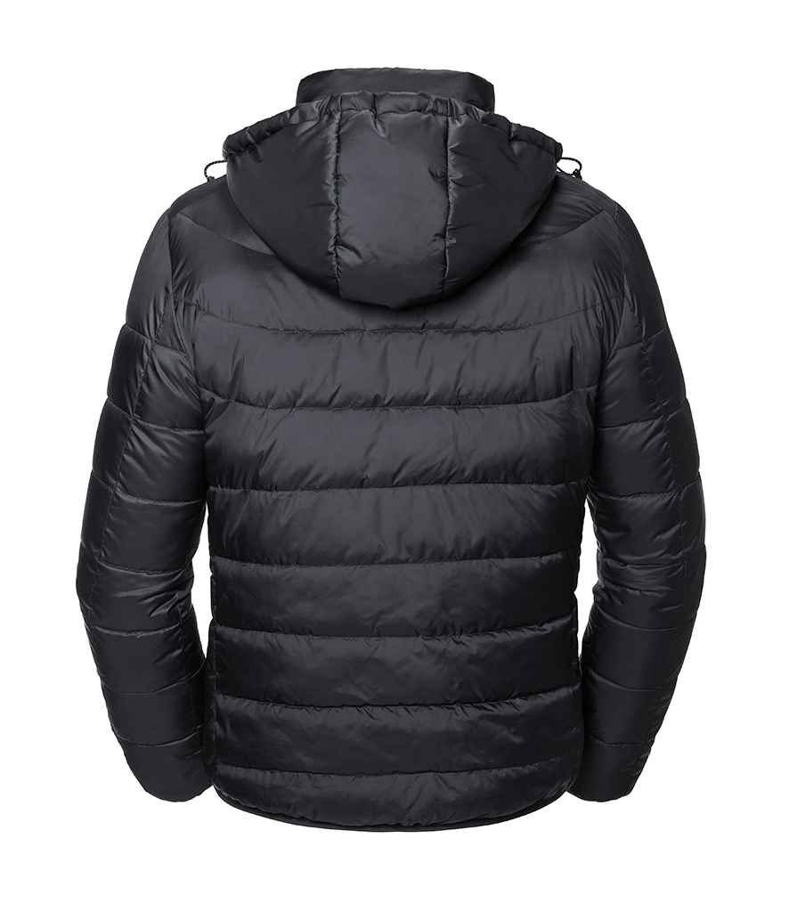 Russell Hooded Nano Padded Jacket in by Russell — Custom branded clothing by Print Press, featuring premium embroidery produced in our specialist print lab in the UK.