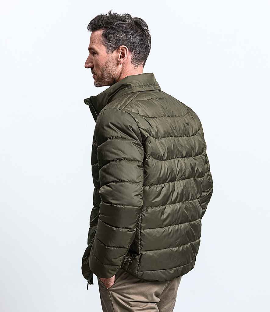 Russell Hooded Nano Padded Jacket in by Russell — Custom branded clothing by Print Press, featuring premium embroidery produced in our specialist print lab in the UK.