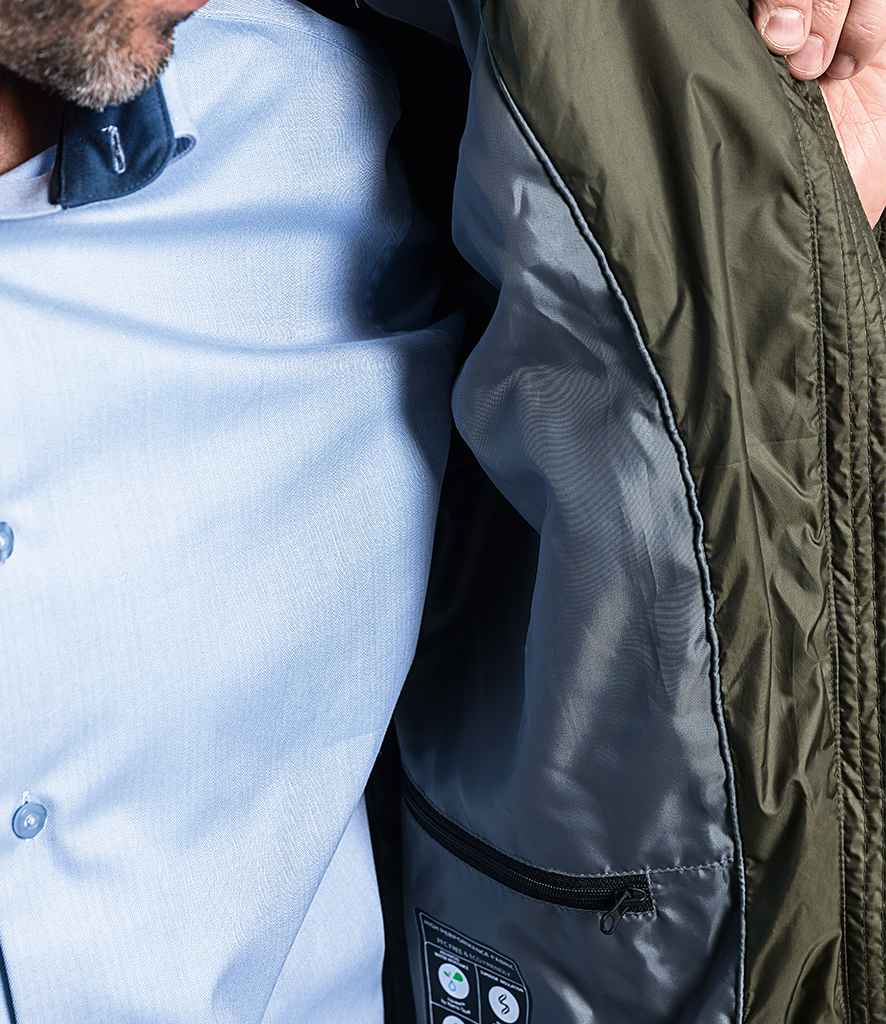 Russell Hooded Nano Padded Jacket in by Russell — Custom branded clothing by Print Press, featuring premium embroidery produced in our specialist print lab in the UK.