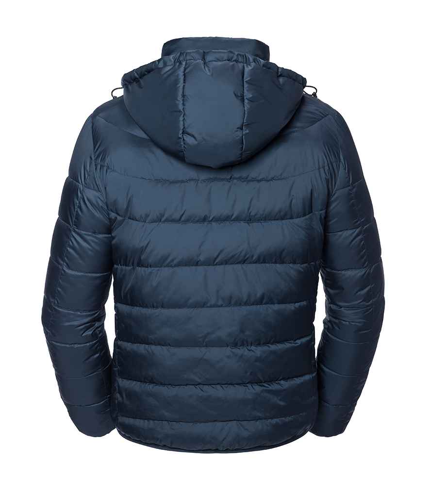 Russell Hooded Nano Padded Jacket in by Russell — Custom branded clothing by Print Press, featuring premium embroidery produced in our specialist print lab in the UK.