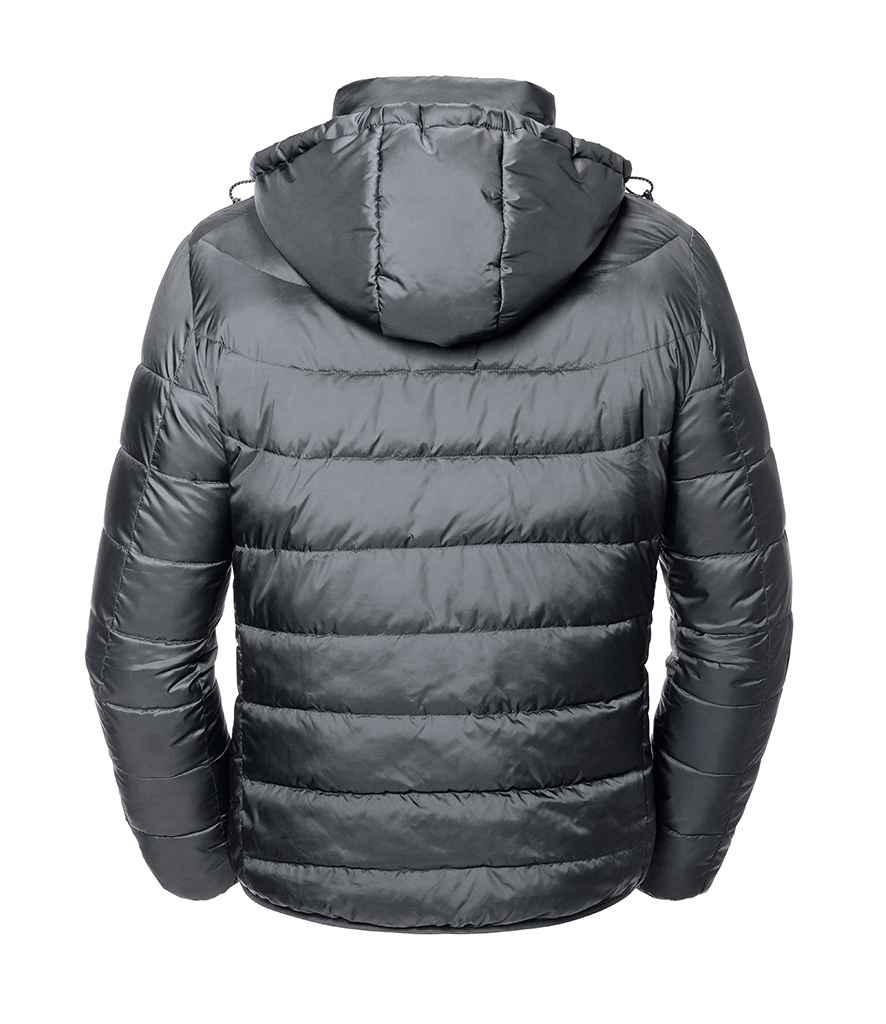 Russell Hooded Nano Padded Jacket in by Russell — Custom branded clothing by Print Press, featuring premium embroidery produced in our specialist print lab in the UK.