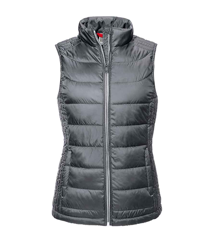 Russell Ladies Nano Padded Bodywarmer in Iron by Russell — Custom branded clothing by Print Press, featuring premium embroidery produced in our specialist print lab in the UK.