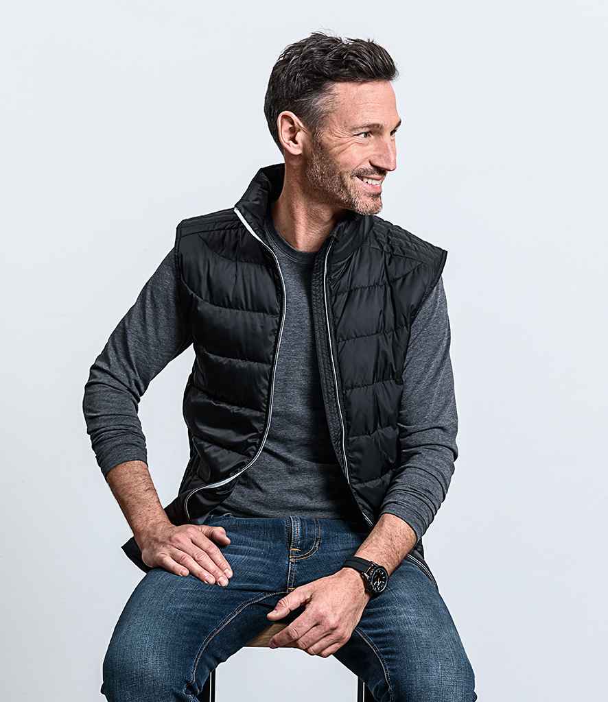 Russell Nano Padded Bodywarmer in Black by Russell — Custom branded clothing by Print Press, featuring premium embroidery produced in our specialist print lab in the UK.