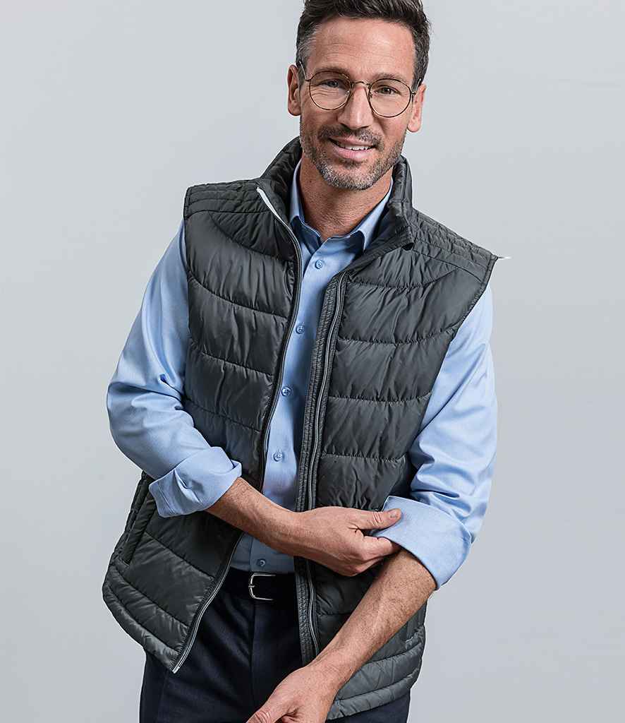 Russell Nano Padded Bodywarmer in Iron by Russell — Custom branded clothing by Print Press, featuring premium embroidery produced in our specialist print lab in the UK.