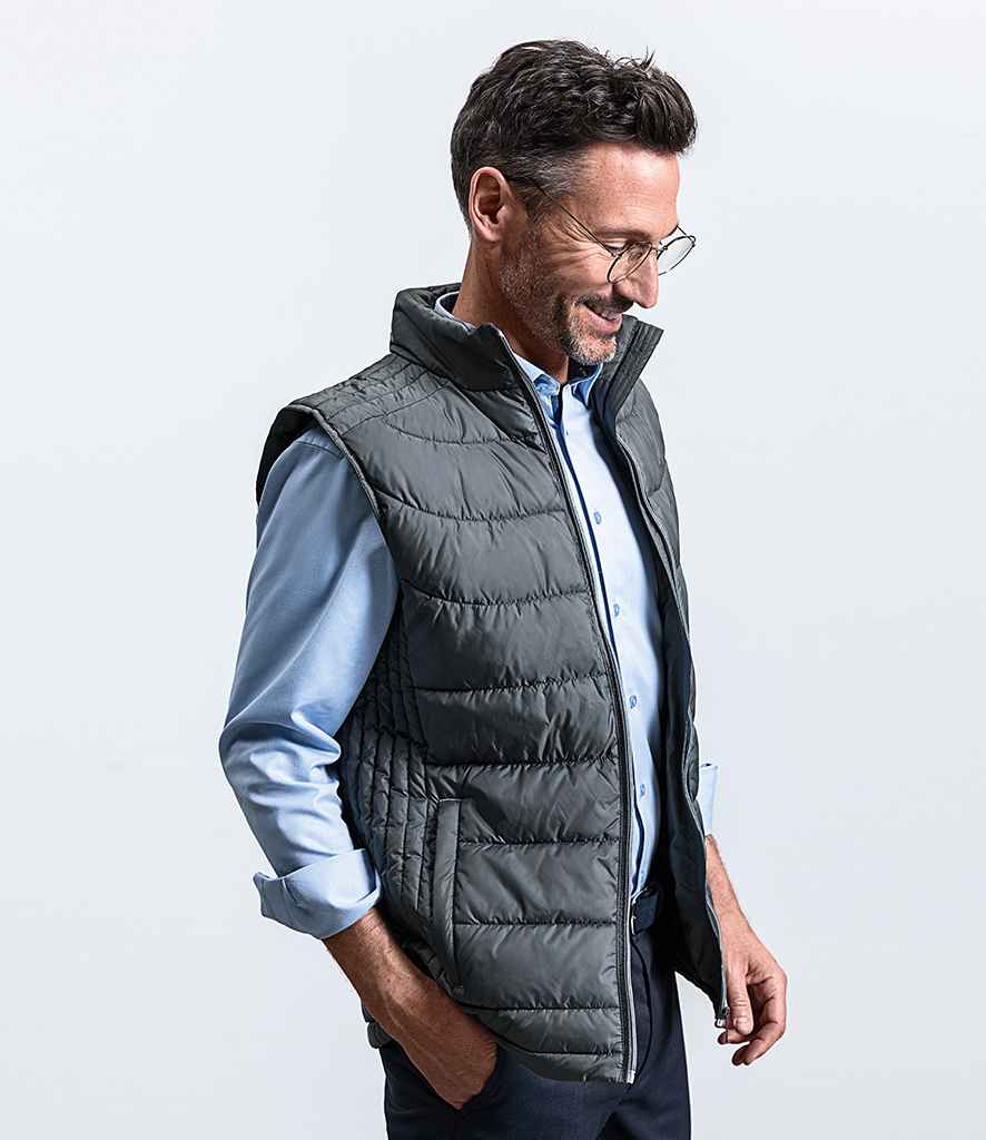 Russell Nano Padded Bodywarmer in by Russell — Custom branded clothing by Print Press, featuring premium embroidery produced in our specialist print lab in the UK.