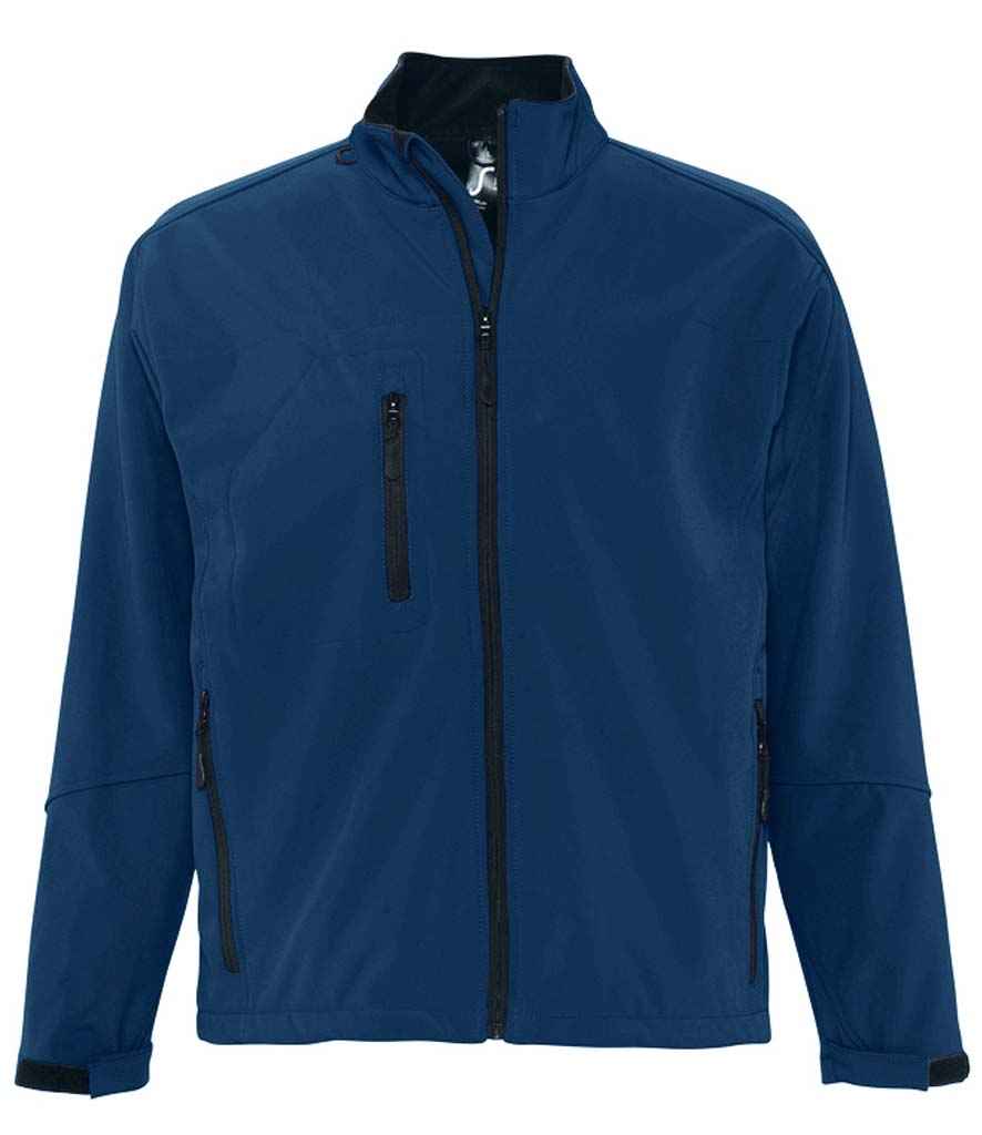 SOL'S Relax Soft Shell Jacket in Abyss Blue by SOL'S — Custom branded clothing by Print Press, featuring premium embroidery produced in our specialist print lab in the UK.