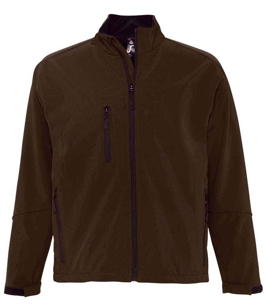 SOL'S Relax Soft Shell Jacket in Dark Chocolate by SOL'S — Custom branded clothing by Print Press, featuring premium embroidery produced in our specialist print lab in the UK.