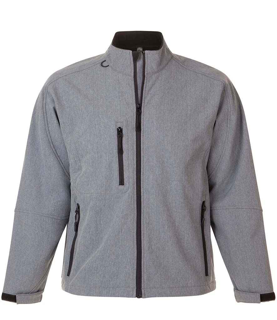 SOL'S Relax Soft Shell Jacket in Grey Marl by SOL'S — Custom branded clothing by Print Press, featuring premium embroidery produced in our specialist print lab in the UK.