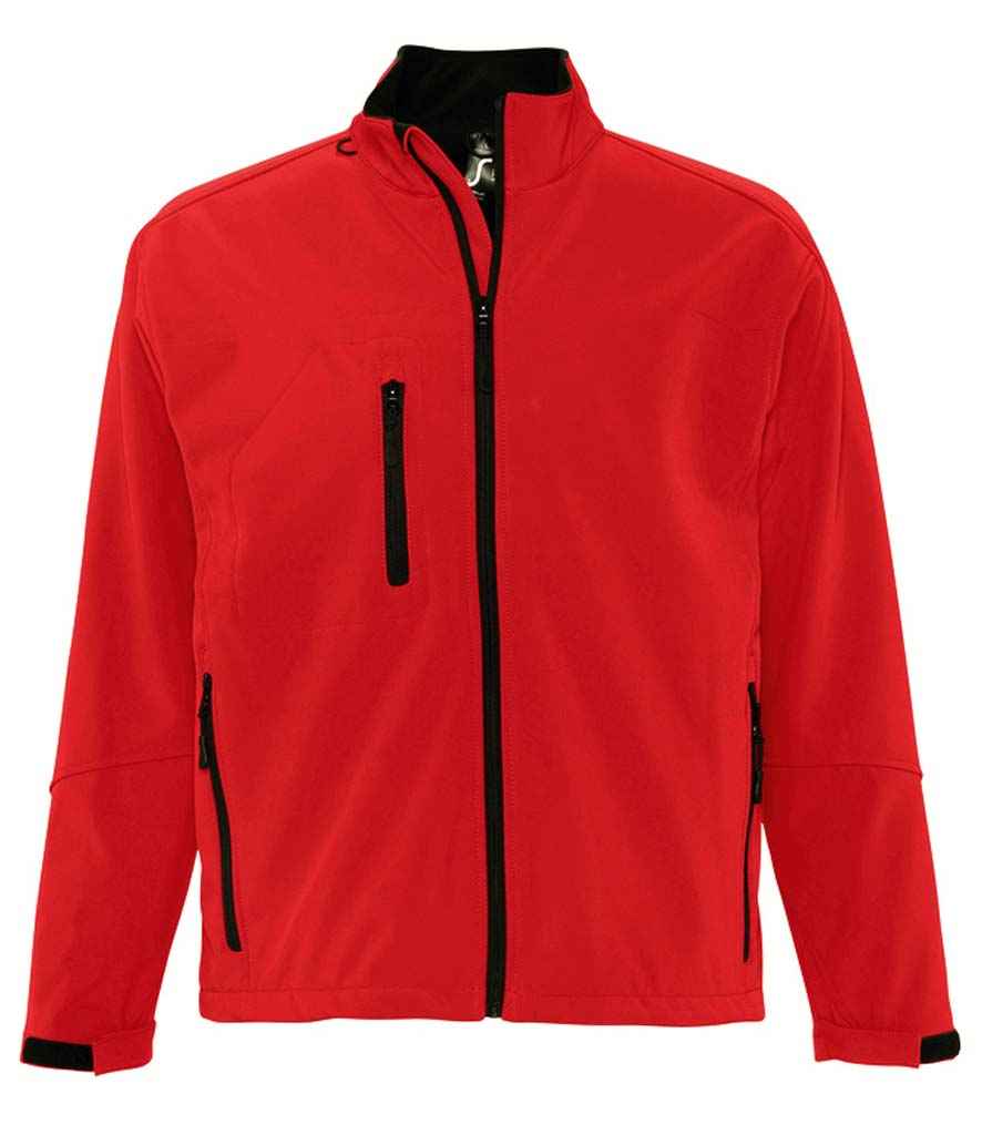 SOL'S Relax Soft Shell Jacket in Red by SOL'S — Custom branded clothing by Print Press, featuring premium embroidery produced in our specialist print lab in the UK.