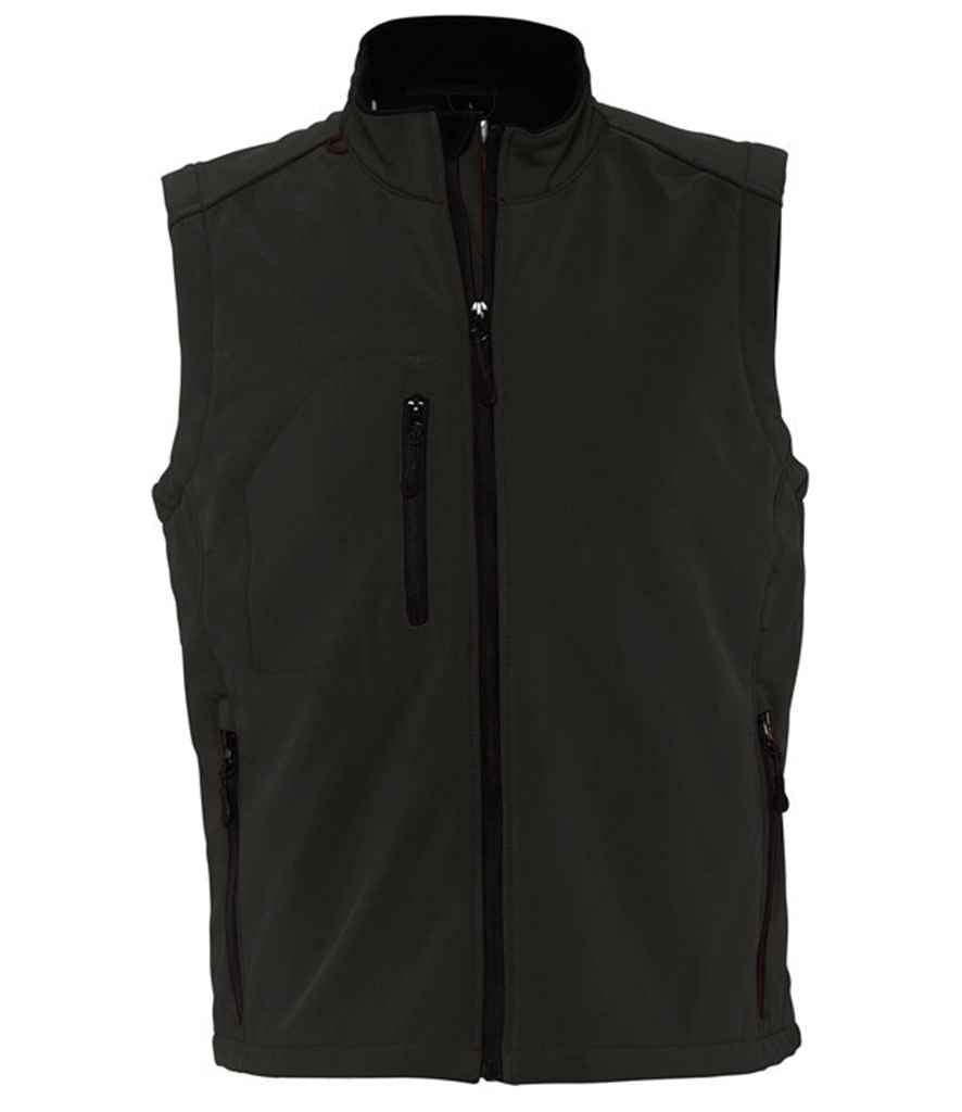 SOL'S Rallye Soft Shell Bodywarmer in Black by SOL'S — Custom branded clothing by Print Press, featuring premium embroidery produced in our specialist print lab in the UK.