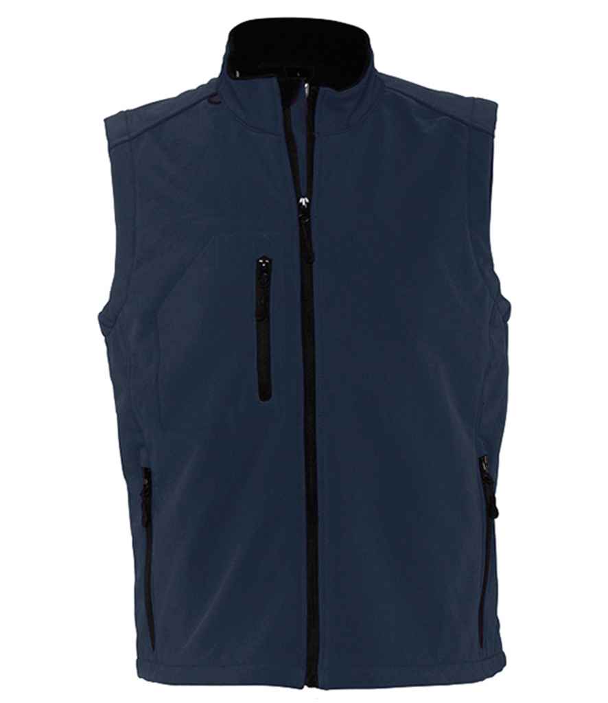 SOL'S Rallye Soft Shell Bodywarmer in French Navy by SOL'S — Custom branded clothing by Print Press, featuring premium embroidery produced in our specialist print lab in the UK.