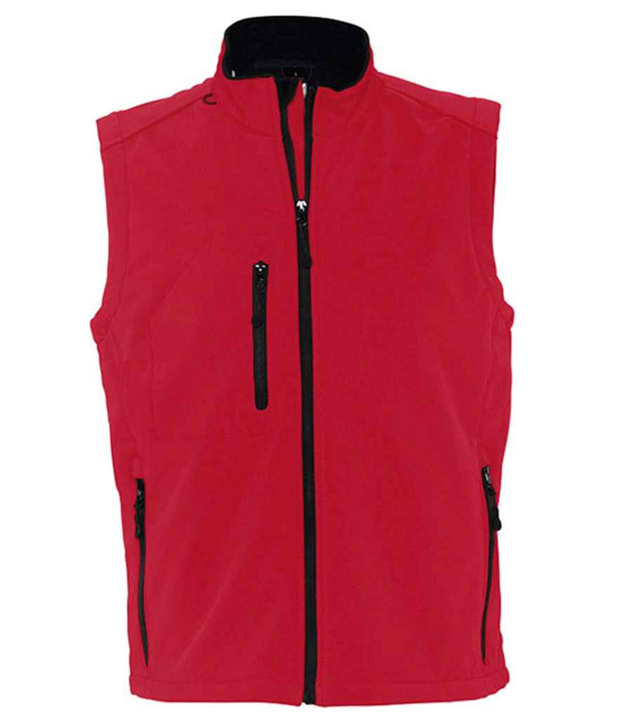 SOL'S Rallye Soft Shell Bodywarmer in Red by SOL'S — Custom branded clothing by Print Press, featuring premium embroidery produced in our specialist print lab in the UK.