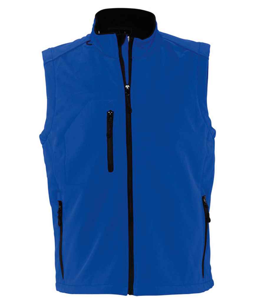 SOL'S Rallye Soft Shell Bodywarmer in Royal Blue by SOL'S — Custom branded clothing by Print Press, featuring premium embroidery produced in our specialist print lab in the UK.
