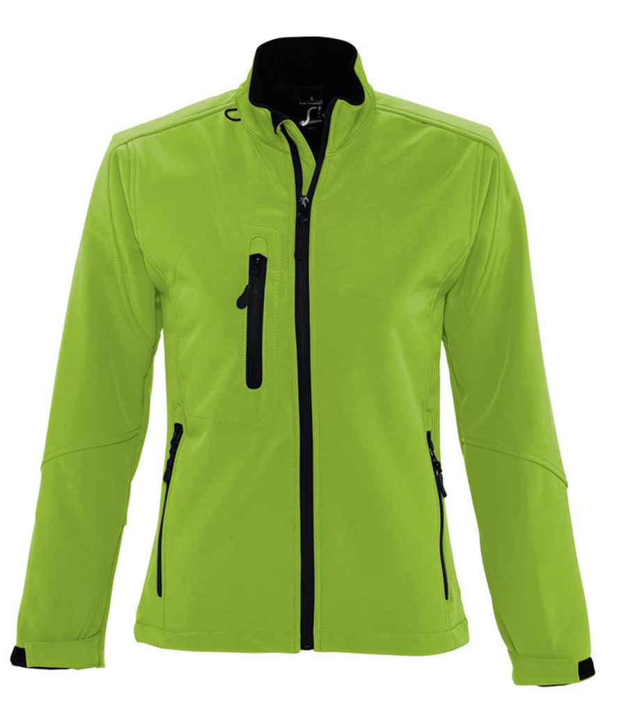 SOL'S Ladies Roxy Soft Shell Jacket in Absinthe Green by SOL'S — Custom branded clothing by Print Press, featuring premium embroidery produced in our specialist print lab in the UK.