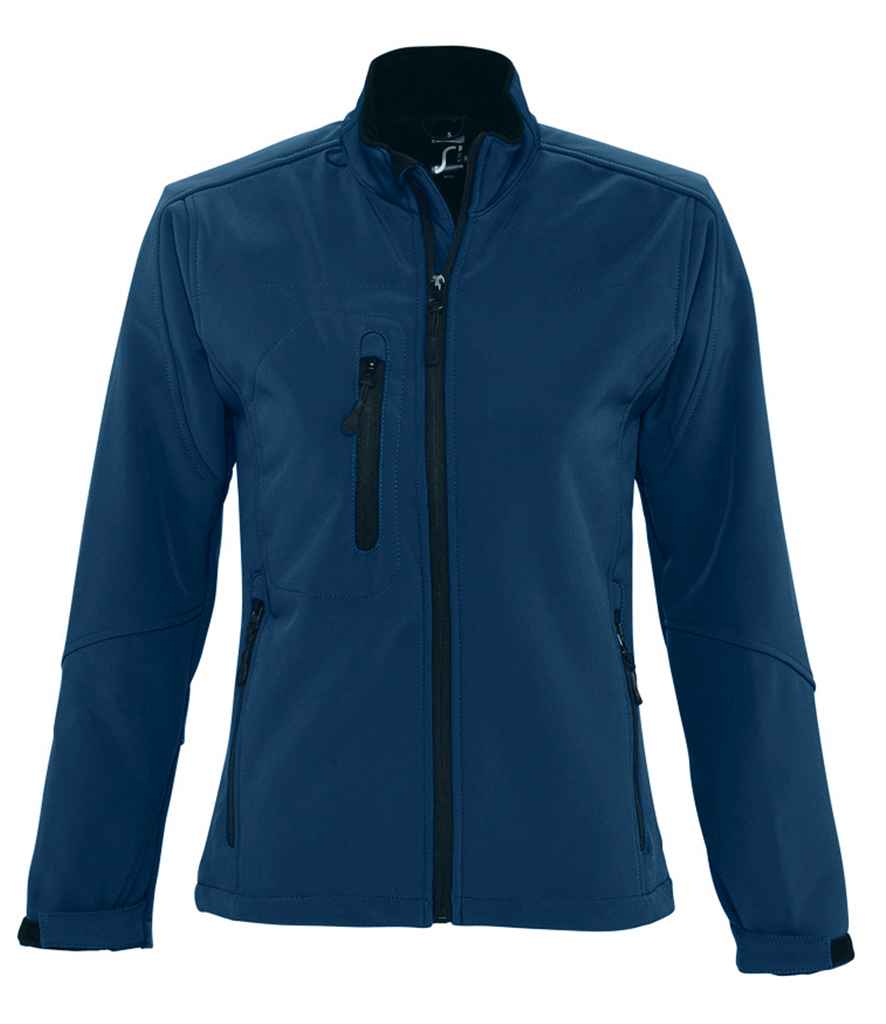 SOL'S Ladies Roxy Soft Shell Jacket in Abyss Blue by SOL'S — Custom branded clothing by Print Press, featuring premium embroidery produced in our specialist print lab in the UK.
