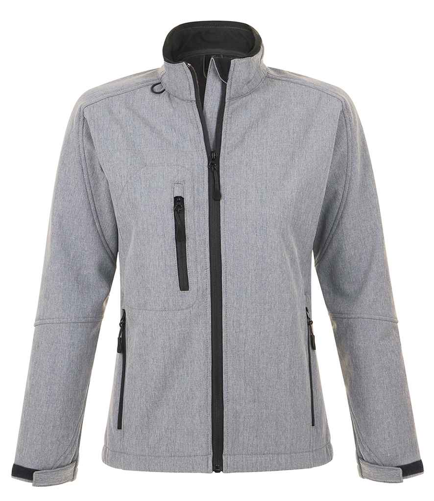 SOL'S Ladies Roxy Soft Shell Jacket in Grey Marl by SOL'S — Custom branded clothing by Print Press, featuring premium embroidery produced in our specialist print lab in the UK.