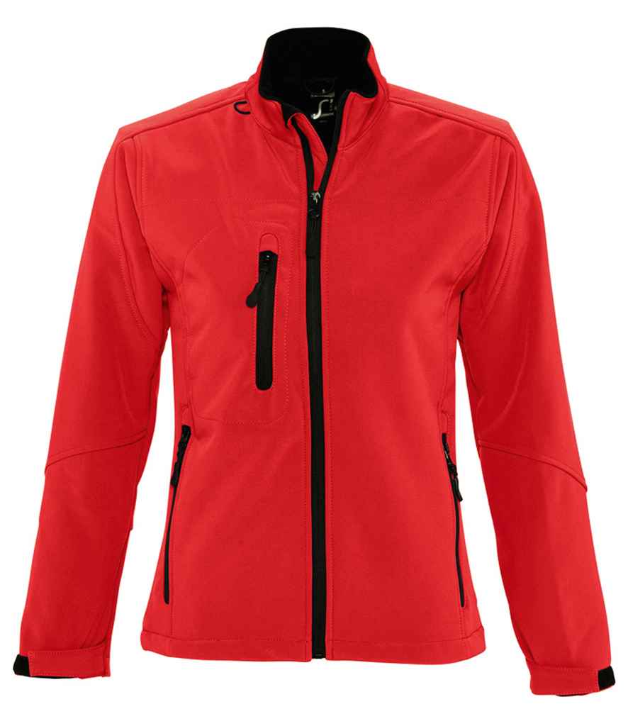 SOL'S Ladies Roxy Soft Shell Jacket in Red by SOL'S — Custom branded clothing by Print Press, featuring premium embroidery produced in our specialist print lab in the UK.