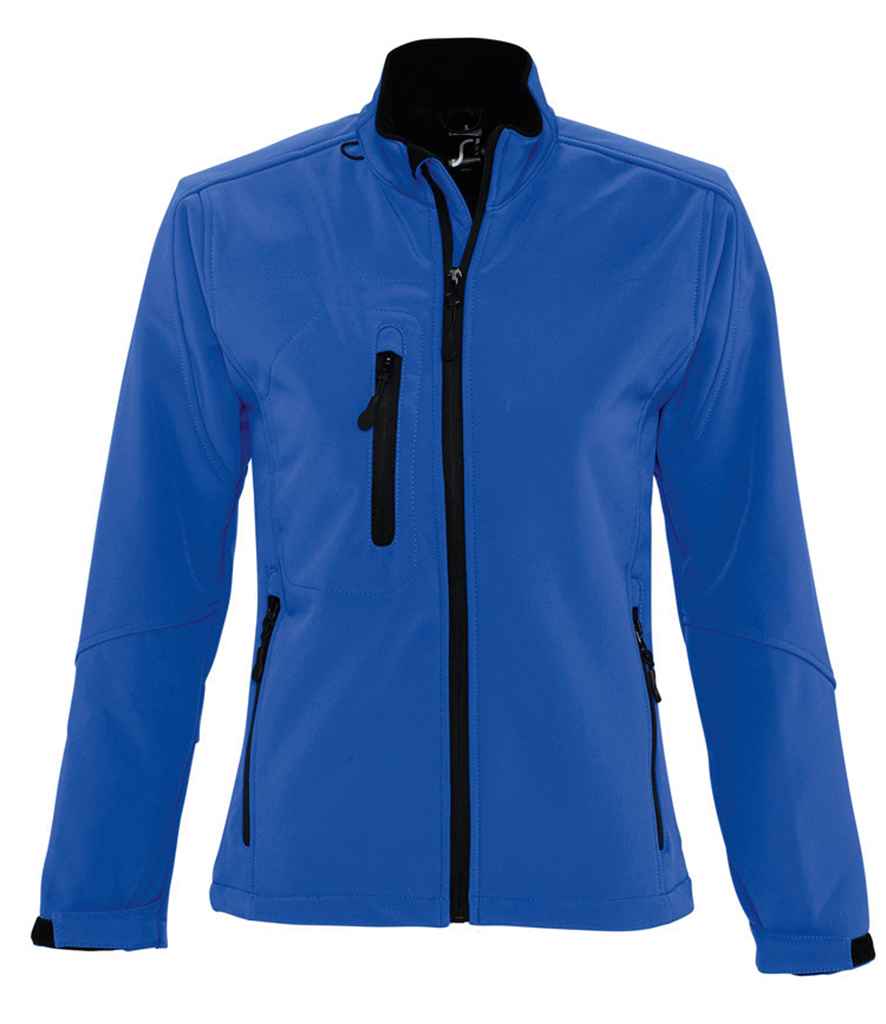 SOL'S Ladies Roxy Soft Shell Jacket in Royal Blue by SOL'S — Custom branded clothing by Print Press, featuring premium embroidery produced in our specialist print lab in the UK.