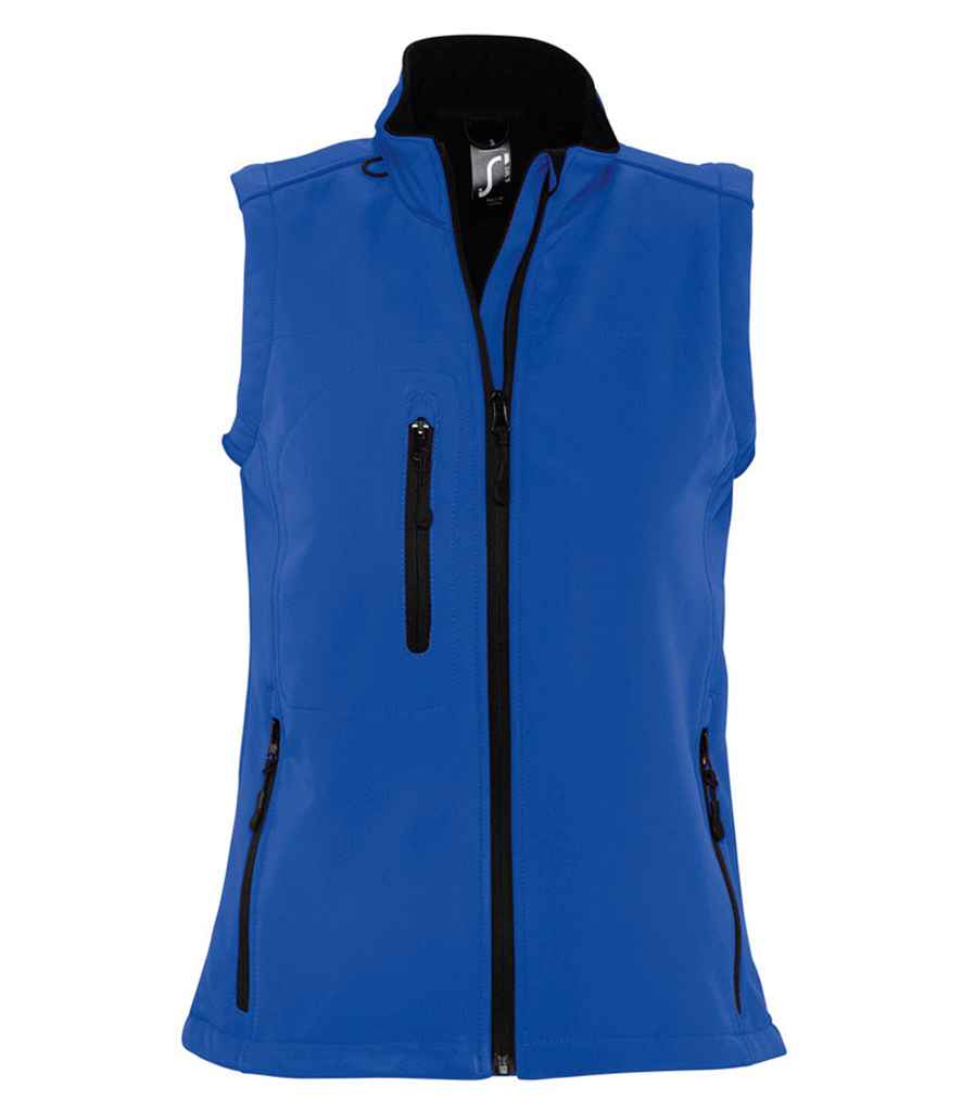 SOL'S Ladies Rallye Soft Shell Bodywarmer in Royal Blue by SOL'S — Custom branded clothing by Print Press, featuring premium embroidery produced in our specialist print lab in the UK.